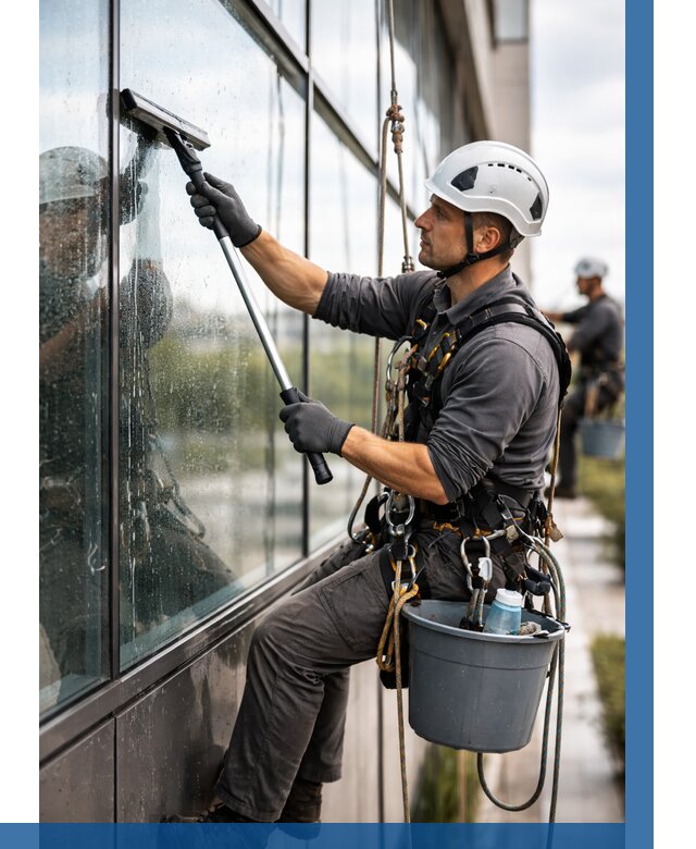 Мойка стеклянных фасадов в Сибае от 206 р. | ВЫСОТНИК-Сба