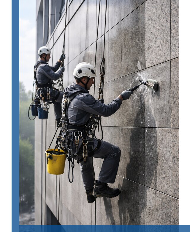 Профессиональная мойка фасада из керамогранита в Сибае