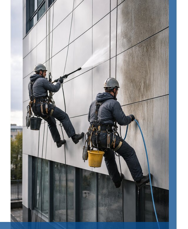 Мойка фасада из композита в Сибае по цене от 308 р. | ВЫСОТНИК-Сба