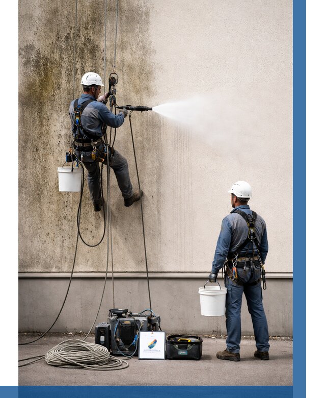 Очистка фасада от плесени в Сибае от 308 р. | ВЫСОТНИК-Сба