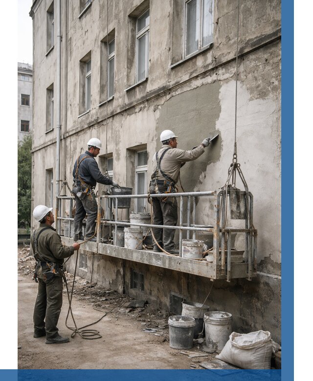 Капитальный ремонт фасада в Сибае от 4316 р. | ВЫСОТНИК-Сба