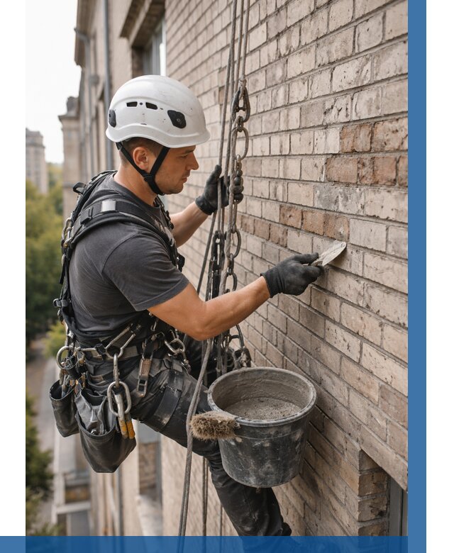 Ремонт кирпичной кладки фасада в Сибае от 1850 р. | ВЫСОТНИК-Сба