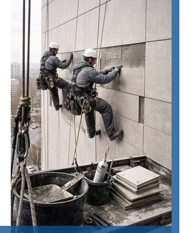 Ремонт фасада из керамогранита в Сибае от 2569 р. | ВЫСОТНИК-Сба