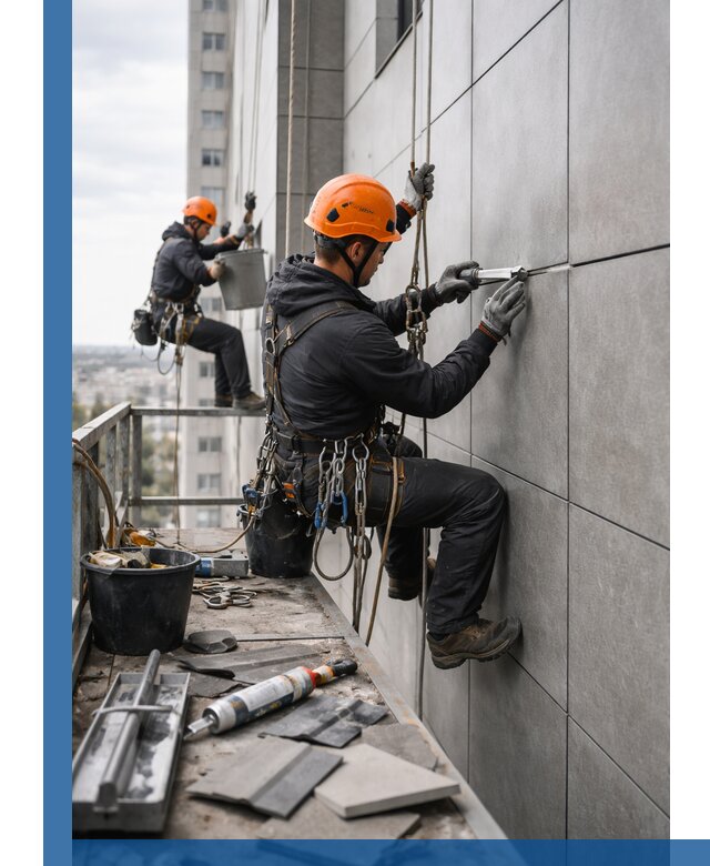 Профессиональный ремонт фасада из керамогранита в Сибае