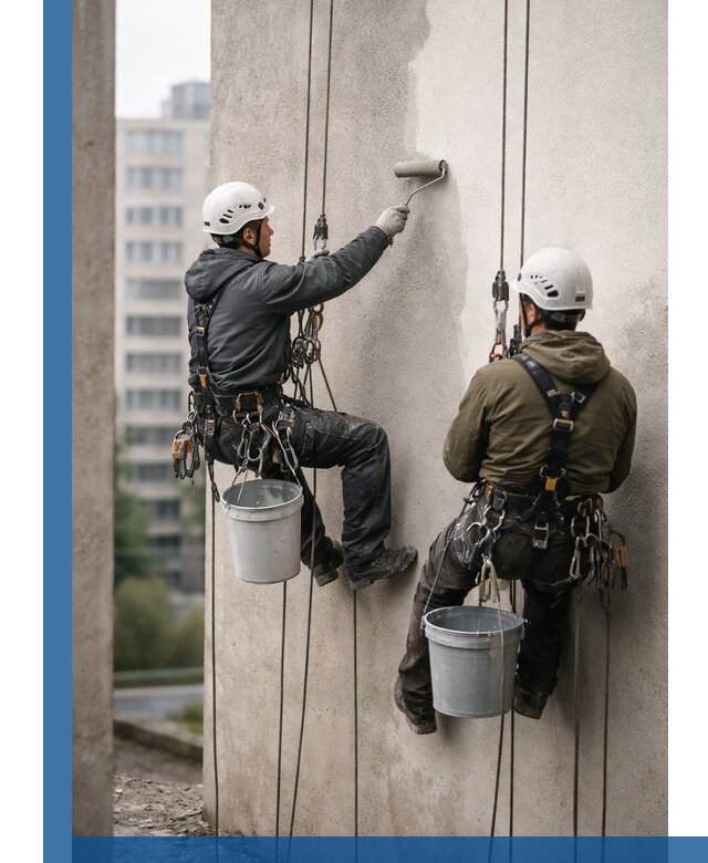 Покраска фасадов высотными альпинистами в Сибае с гарантией