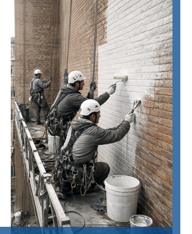 Покраска кирпичного фасада в Сибае от 360 р. | ВЫСОТНИК-Сба