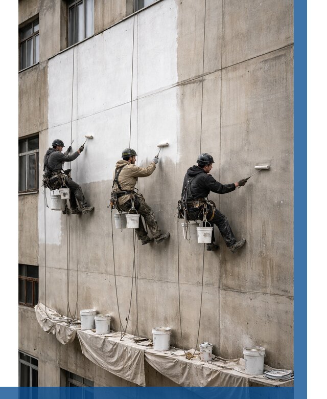 Покраска бетонного фасада в Сибае от 360 р за м2 | ВЫСОТНИК-Сба