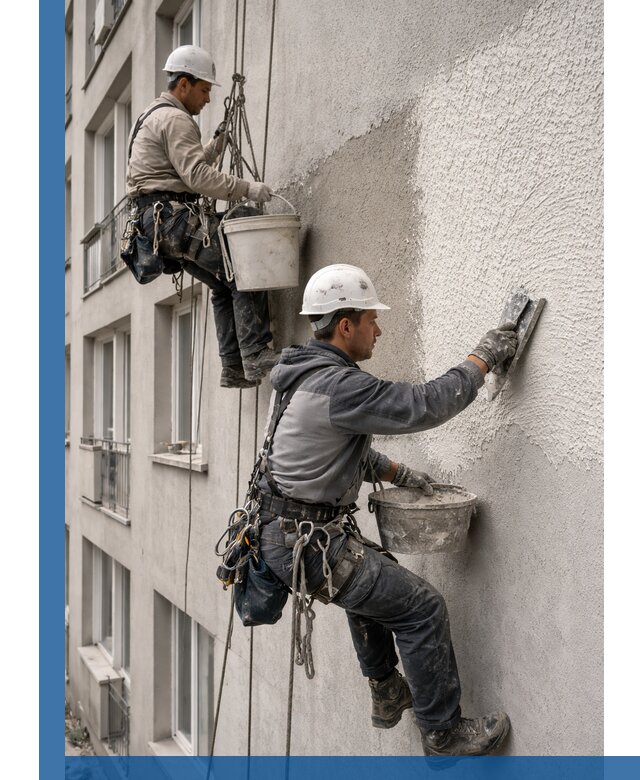 Нанесение декоративной штукатурки короед на фасад в Сибае