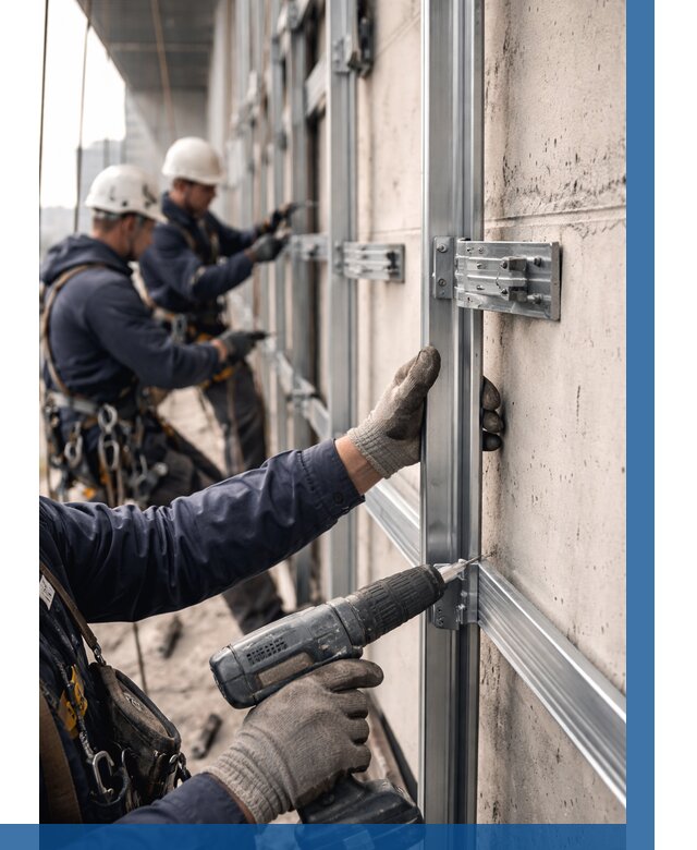 Монтаж подсистемы вентфасада в Сибае от 873 р. | ВЫСОТНИК-Сба