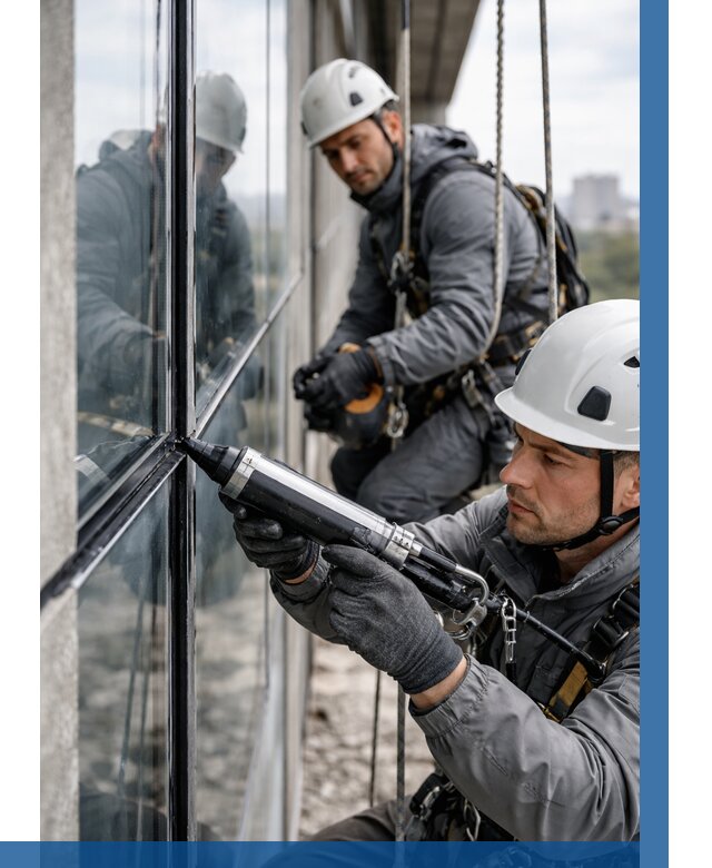 Герметизация витражных швов в Сибае от 668 р. | ВЫСОТНИК-Сба