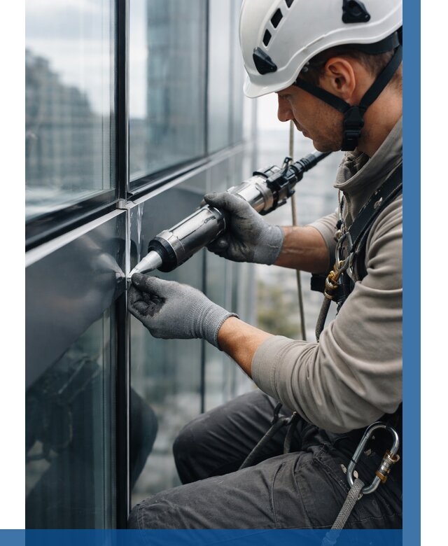 Герметизация стыков витража в Сибае от 1233 р. | ВЫСОТНИК-Сба