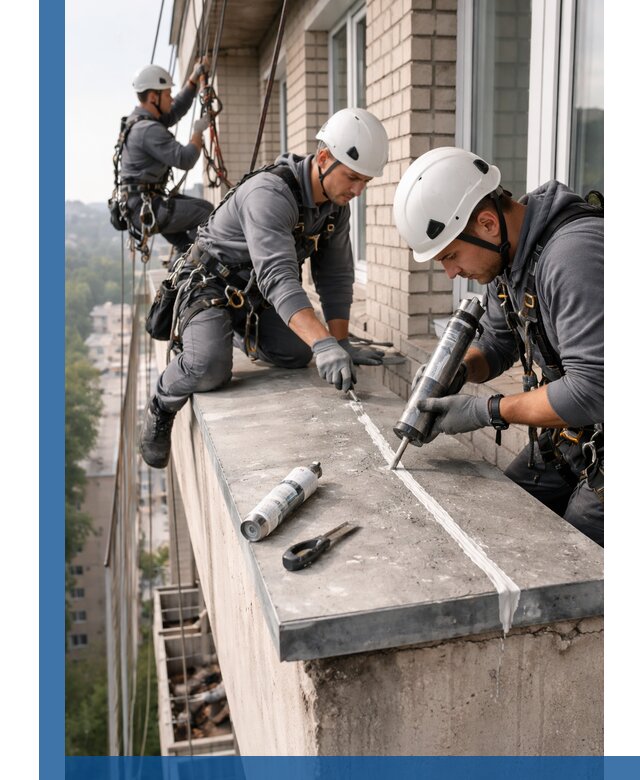 Герметизация балконного козырька в Сибае профессионально