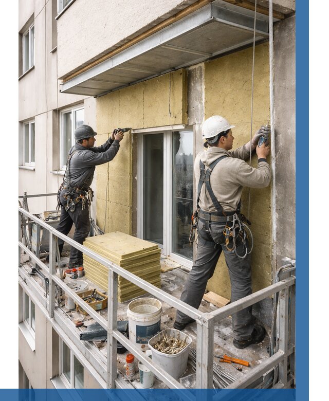 Утепление балкона снаружи в Сибае от 1644 р. под ключ ВЫСОТНИК-Сба