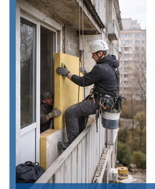 Профессиональное утепление балкона снаружи в Сибае под ключ