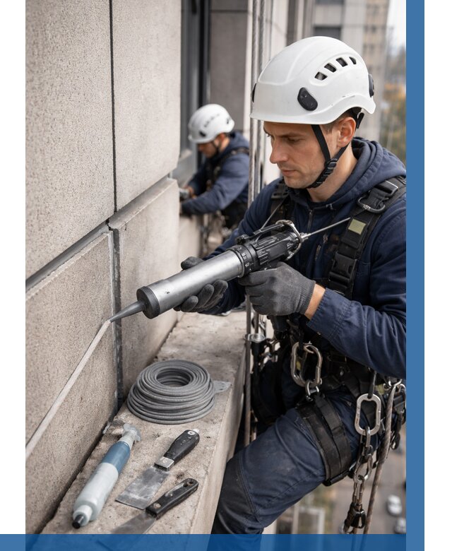 Герметизация деформационных швов фасада в Сибае от 719 | ВЫСОТНИК-Сба