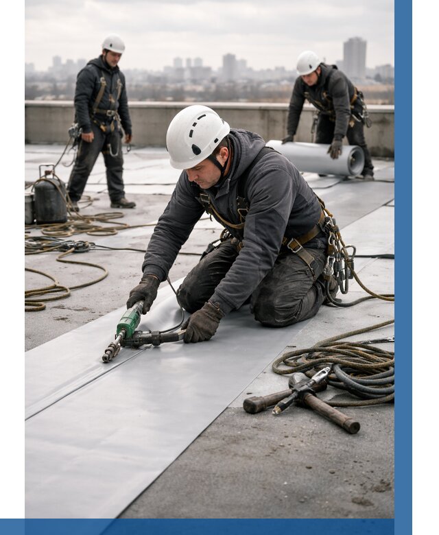 Ремонт мембранной кровли в Сибае от 1850 р./м2 | ВЫСОТНИК-Сба