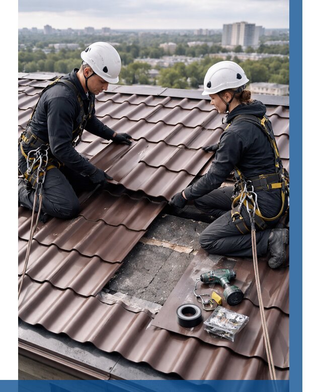 Ремонт металлочерепицы на крыше в Сибае от 925 р. | ВЫСОТНИК-Сба