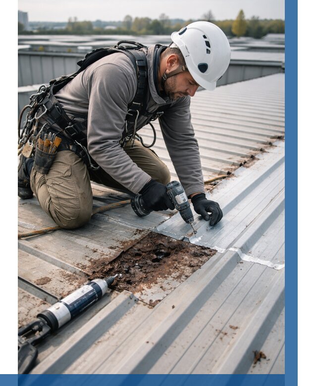 Ремонт профнастила на кровле в Сибае от 719 р. | ВЫСОТНИК-Сба