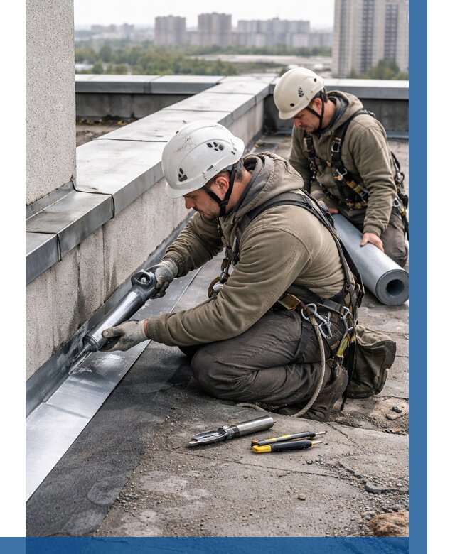 Ремонт кровельных примыканий в Сибае от 1233 р. | ВЫСОТНИК-Сба