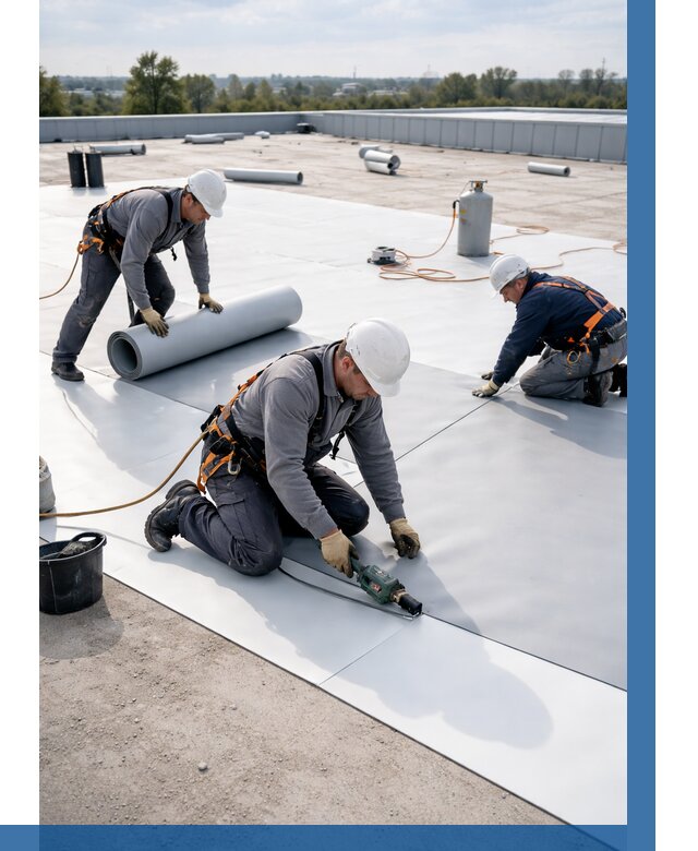 Монтаж мембранной кровли под ключ в Сибае от 1233 р. | ВЫСОТНИК-Сба