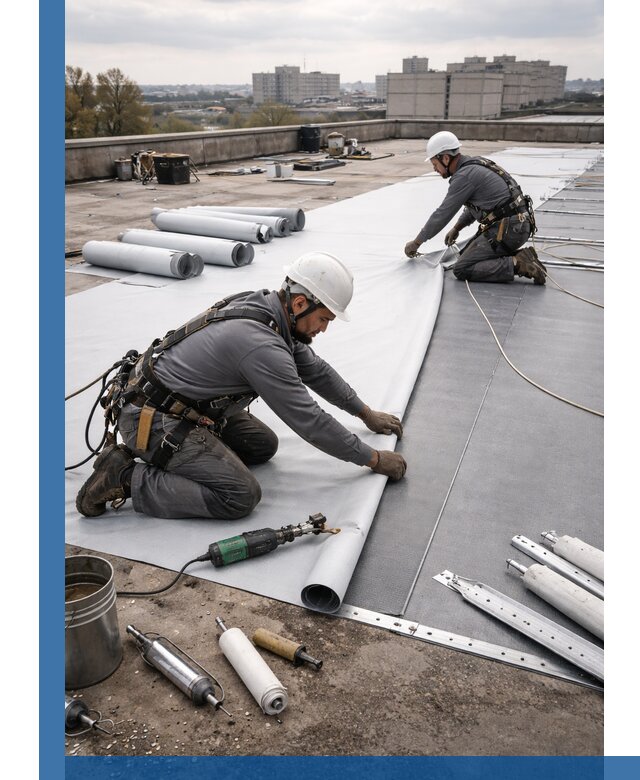 Монтаж мембранной кровли в Сибае для промышленных зданий