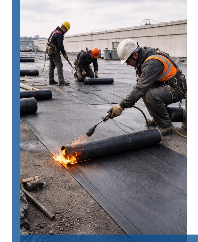 Монтаж наплавляемой кровли в Сибае профессионально