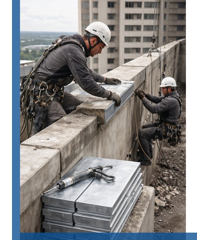 Замена парапетных крышек и установка новых в Сибае