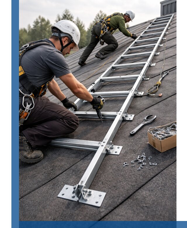 Профессиональный монтаж кровельной лестницы в Сибае под ключ