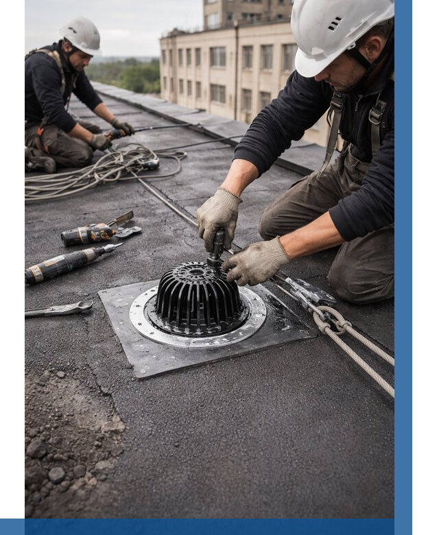 Установка водосточных воронок в Сибае цена от 3597 р. | ВЫСОТНИК-Сба