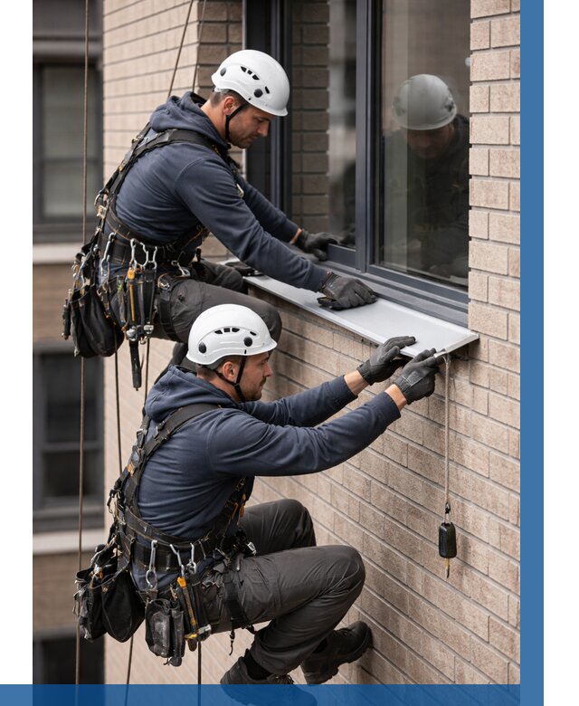 Монтаж оконных отливов под ключ в Сибае от 3597 р. | ВЫСОТНИК-Сба