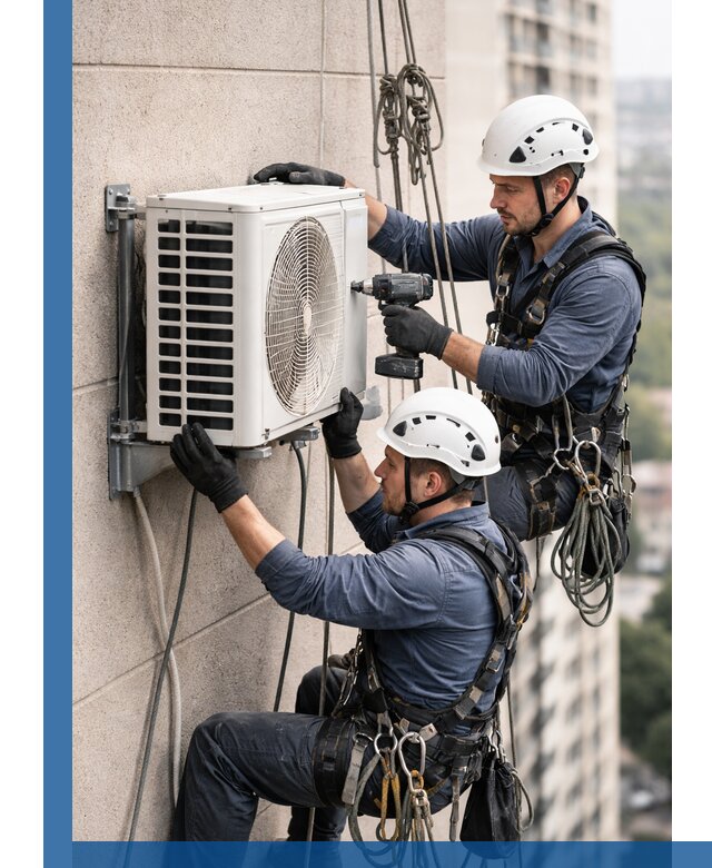 Монтаж внешнего блока кондиционера в Сибае установка и крепление