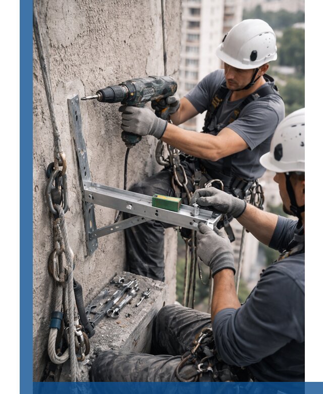 Установка кронштейнов кондиционера и крепежа в Сибае