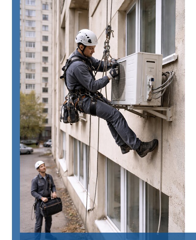 Демонтаж внешнего блока кондиционера в Сибае профессионально