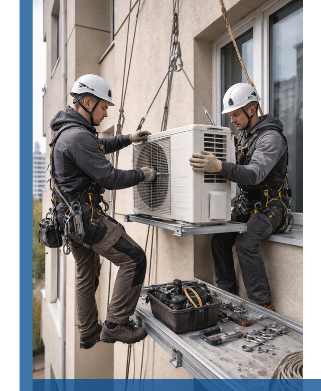 Перенос внешнего блока кондиционера в Сибае с монтажом и крепежом