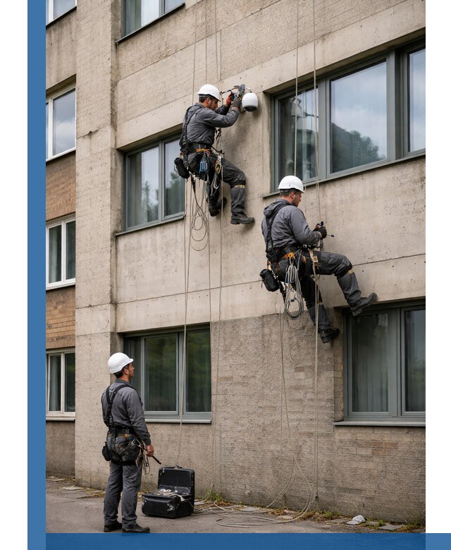 Монтаж фасадных камер видеонаблюдения в Сибае под ключ