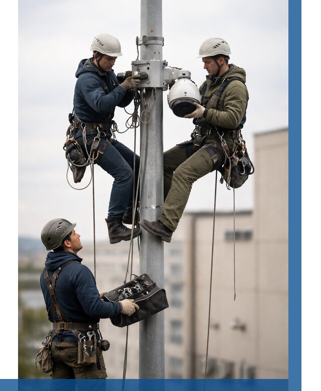 Установка видеокамер на мачте в Сибае от 8735 р. | ВЫСОТНИК-Сба