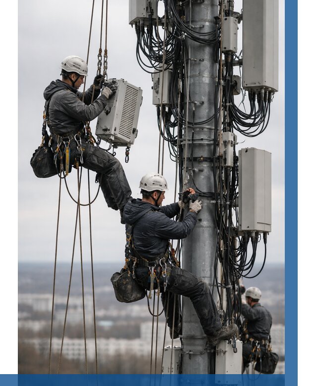 Монтаж оборудования связи на мачте в Сибае от 7707 р. | ВЫСОТНИК-Сба