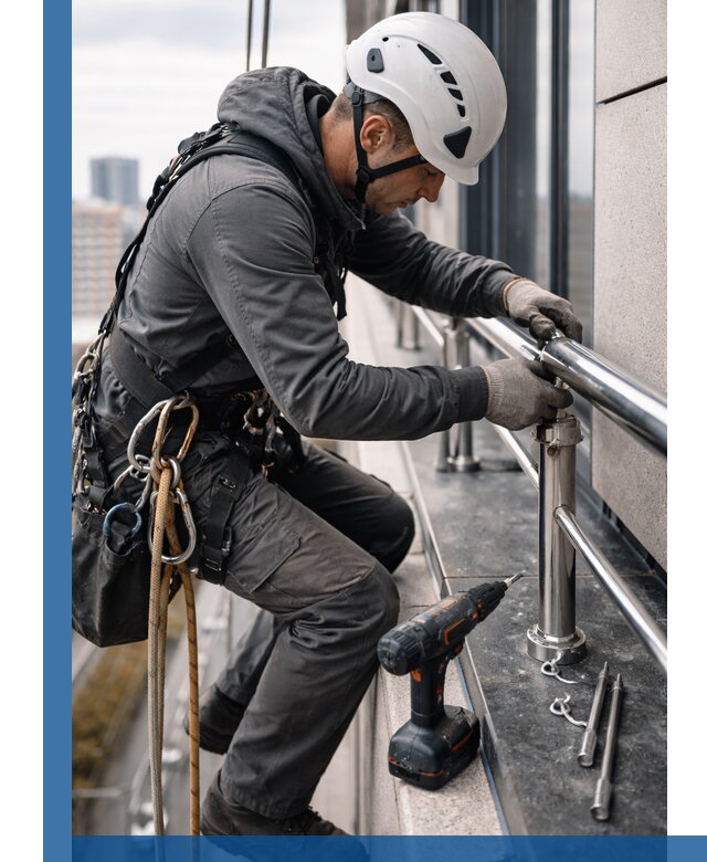 Монтаж ограждений на высоте в Сибае для зданий и конструкций