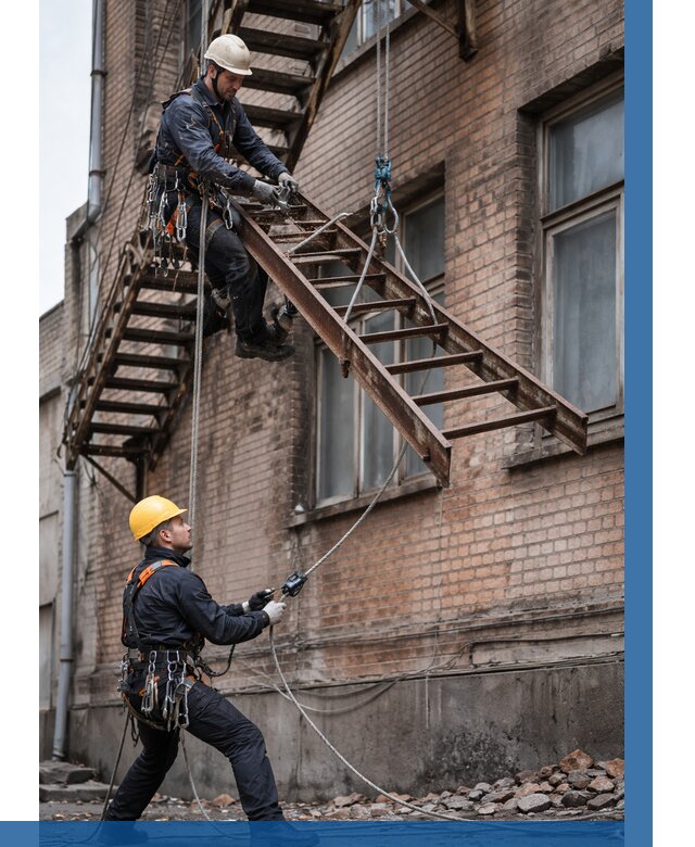 Демонтаж пожарной лестницы в Сибае от 12331 р. | ВЫСОТНИК-Сба