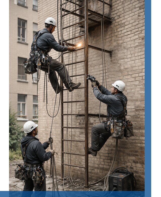 Ремонт пожарной лестницы в Сибае от 7707 р. | ВЫСОТНИК-Сба