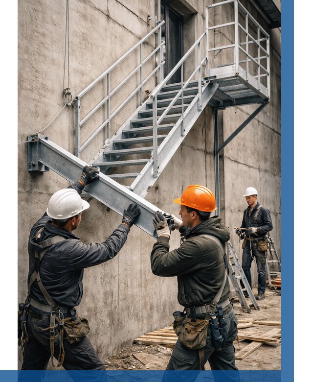 Монтаж металлических лестниц в Сибае от 15414 р. | ВЫСОТНИК-Сба