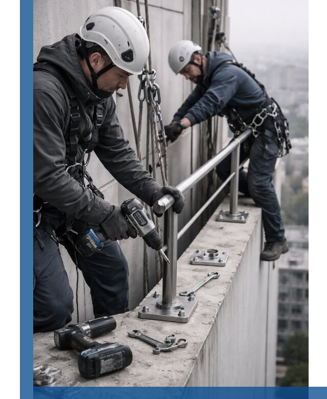 Монтаж перил на высоте в Сибае для жилых и промобъектов