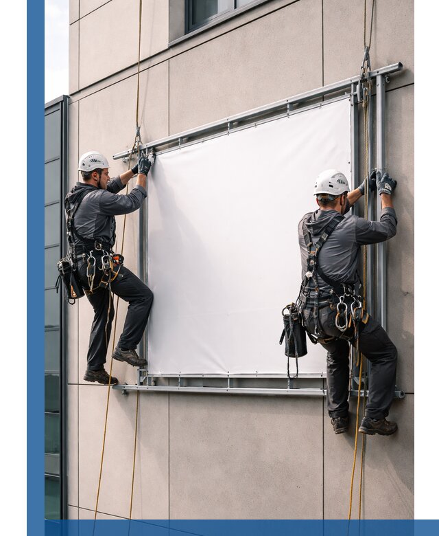 Монтаж наружной рекламной вывески в Сибае под ключ