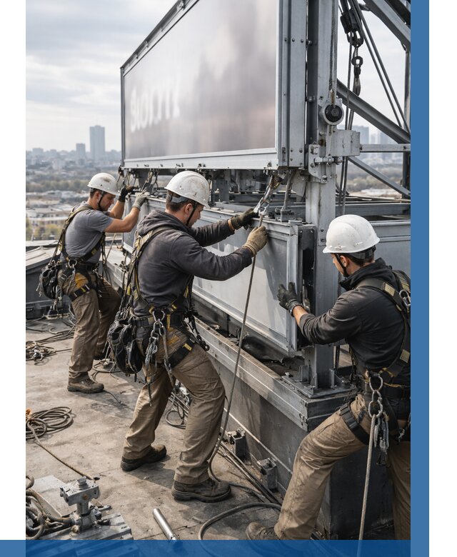 Монтаж крышной рекламной конструкции в Сибае от 61656 р.|ВЫСОТНИК-Сба