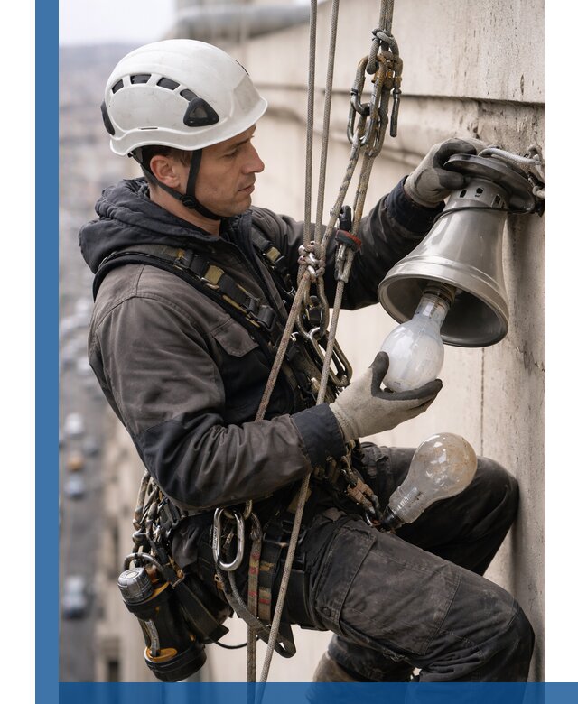 Замена ламп на высоте в Сибае профессионально и быстро