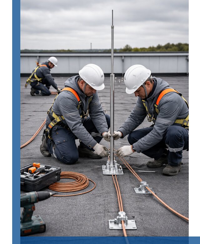 Монтаж молниезащиты на кровле в Сибае под ключ с гарантией