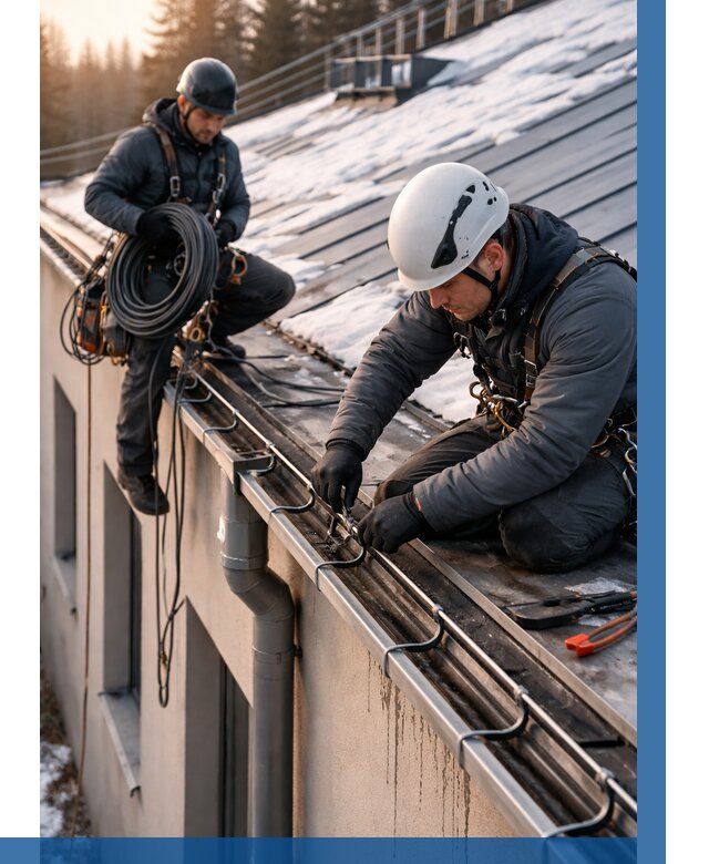 Монтаж греющего кабеля на кровле в Сибае от 462 р. | ВЫСОТНИК-Сба
