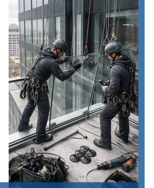 Монтаж стеклянных ограждений в Сибае от 2569 р. | ВЫСОТНИК-Сба