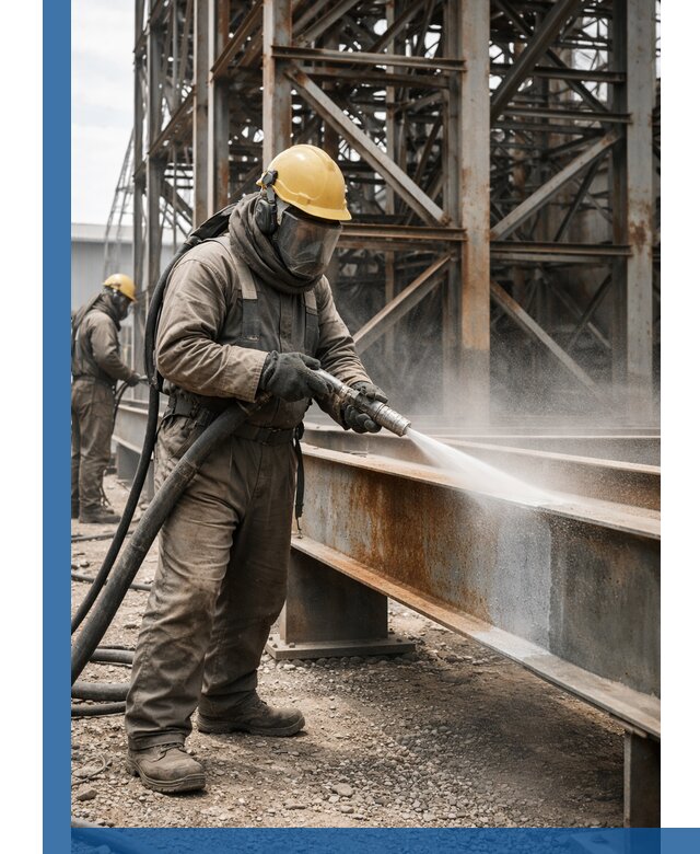 Пескоструйная очистка металлоконструкций в Сибае промышленная