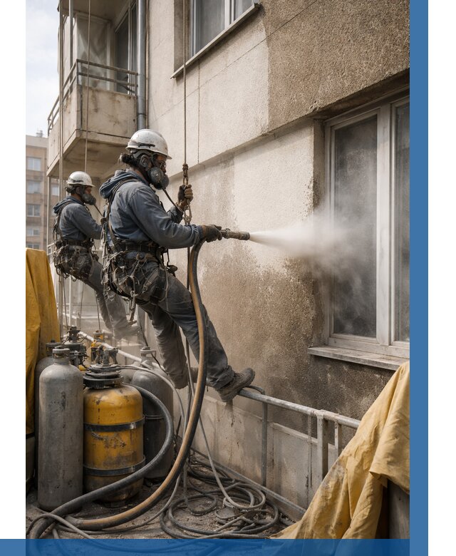 Пескоструйная очистка фасада в Сибае от 668 р. | ВЫСОТНИК-Сба